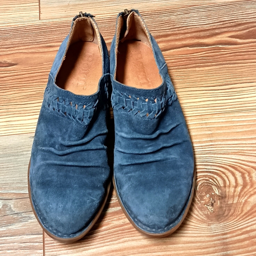 Born Blue Suede Ankle Booties